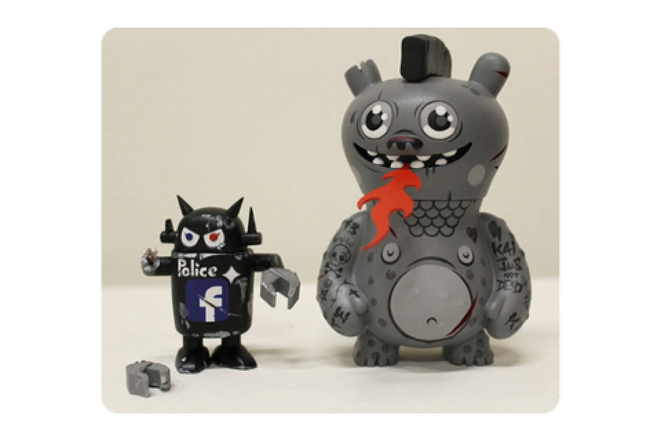 Gray and black figures
